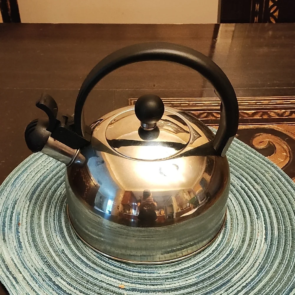 Stainless Steel Kettle and Paper Towel Holder Set